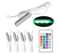 Juego de 4 luces LED para vitrinas, iluminación de suelo de cristal, incluye fuente de alimentación de 12 V con interruptor, iluminación de suelo de cristal, iluminación para vitrinas, iluminación de