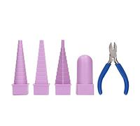 Juego de 4 mandriles de joyería, mandriles redondos, ovalados, cuadrados, para envolver alambre con alicates de 5.0 in, ejes de plástico para hacer joyas, manualidades, doblar