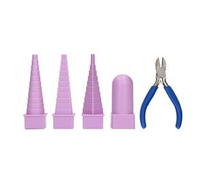 Juego de 4 mandriles para joyería con formas redondas, ovaladas, triangulares y cuadradas, y alicates de 5 pulgadas, herramienta de mandril para envoltura de alambre para la