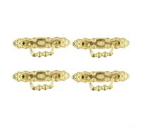Juego de 4 manijas de muebles antiguas de aleación de zinc plegables para tiradores de anillo con tono bronce, pomos de gabinete retro, manijas de tocador vintage, tiradores de puerta de armario