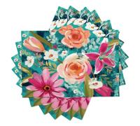 Juego de 4 Mantel Individual Rosas Tulipanes, 45x30cm, manteles Individuales Pintura Al Óleo Flores Rosas Lavables Antideslizantes, para Vacaciones Fiestas Cocina Comedor decoración Interior