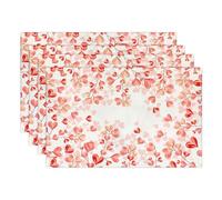 Juego de 4 manteles Individuales de Color Rosa para el día de San Valentín, decoración de manteles Individuales con Corazones Rosas, manteles Individuales de Acuarela para Cocina, hogar, Granja