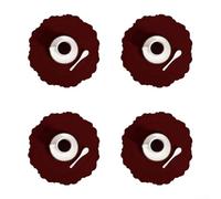 Juego de 4 manteles individuales de cuero diseñados para mesas de restaurante y hotel, que ofrecen protección contra el calor y resistencia a los arañazos junto con un aspecto elegante (rojo vino)