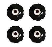 Juego de 4 manteles individuales de cuero diseñados para mesas de restaurante y hotel, que ofrecen protección contra el calor y resistencia a los arañazos junto con un aspecto elegante (negro)