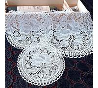 Juego de 4 manteles Individuales de Encaje Blanco con Bordado de Encaje,Posavasos Redondos en Forma,manteles Individuales para Mesa de Crochet Completo,Cocina,Banquete,Boda,decoraci de 30 cm,Rosa