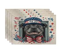 Juego de 4 manteles individuales de perro Cane Corso de 250 años, 12 x 18 pulgadas, ventana americana, 4 manteles de temporada para comedor en casa, decoración de cocina y fiesta de vacaciones del 4
