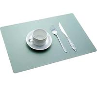 Juego de 4 manteles Individuales de Piel sintética, Antideslizantes, Resistentes al Calor, for Cocina(Light Green)