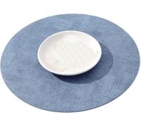 Juego de 4 manteles Individuales de Piel sintética, Resistentes al Calor, Impermeables, for Cocina y Comedor(Blue)