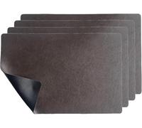 Juego de 4 manteles Individuales de Piel sintética, Resistentes al Calor, Impermeables, for Comedor, Cocina, hogar(Dark Grey)
