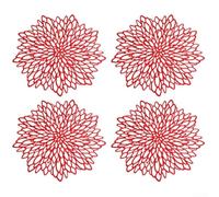 Juego de 4 manteles individuales de plástico, 38 cm, resistentes al calor, flores