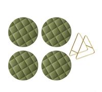 Juego de 4 manteles individuales de silicona resistentes al calor, antideslizantes, redondos, para un comedor cómodo y elegante (verde, 16 cm)