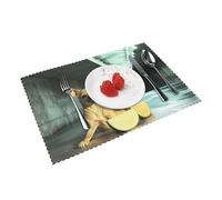 Juego de 4 manteles individuales personalizados con diseño de Chihuahua, únicos para decoración de mesa de comedor, manteles individuales de poliéster resistentes al calor y duraderos, perfectos para
