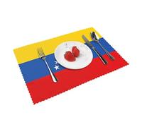 Juego de 4 manteles individuales personalizados con diseño de la bandera de Venezuela, manteles individuales únicos para decoración de mesa de comedor, resistentes al calor y duraderos, perfectos para