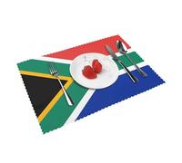 Juego de 4 manteles individuales personalizados con patrón de bandera de Sudáfrica, manteles individuales únicos para decoración de mesa de comedor, manteles individuales de poliéster resistentes al