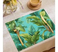 Juego de 4 Manteles Individuales Selva Bananos, Manteles Individuales Lavables Selva Tropical, Verde Mantele Individuale De Tela Decor De Mesa para Fiestas 45x30cm