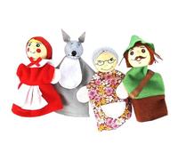 Juego de 4 Marionetas de Mano para niños, Juguete de Marionetas de Mano de Caperucita Roja, Juego de rol Interactivo, Teatro de de Dibujos Animados para niños, Regalos para pequeños