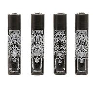 Juego de 4 mecheros Clipper: (Indian Skulls)