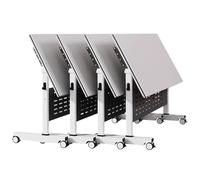 Juego de 4 mesas de conferencias plegables de grado comercial, diseño modular con acero reforzado para grandes salas de juntas de oficina, centros de formación y eventos