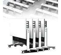 Juego de 4 mesas de conferencias plegables, modernos escritorios móviles blancos con tapa abatible y ruedas para oficina y salas de reuniones, perfecto para cursos de formación y seminarios de 2 a 10