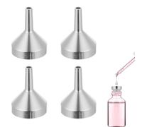 Juego de 4 mini embudos de aluminio de metal, embudo pequeño de metal para rellenar aceites esenciales, llenar botellas pequeñas, dosificar perfume, arena (18 mm x 22 mm plata)