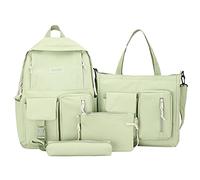 Juego de 4 mochilas de lona con bolsa cruzada, caja de lápices, mochila escolar casual para adolescentes, niñas, mujeres, mochila para estudiantes universitarios, mochilas para laptop