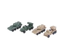 Juego de 4 modelos militares a escala 1/144, lanzacohetes soviético BM21 y tanque Italia Centaur B1, modelos coleccionables deslizantes alimentados por bolas de acero 4D