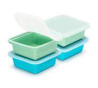 Juego de 4 moldes de silicona con tapa, 500 ml cada uno, para sopa, salsa y caldo, molde para cubitos de hielo, molde grande, sin BPA, apilable, apto para alimentos