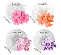 Juego de 4 moldes de silicona de flores para velas - diseños 3D de , , y plumeria para hacer velas, resina, yeso, jabón y arcilla - para regalos de San Valentín y
