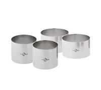 Juego de 4 moldes para anillos de cocci n de acero inoxidable Kchenprofi de 25 y 3 pulgadas