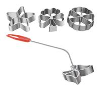Juego de 4 moldes para galletas con asa, moldes de aluminio para hornear galletas, pasteles y fondant, cortadores de galletas creativos con forma de estrella, mariposa