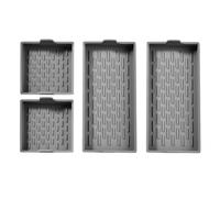 Juego de 4 moldes rectangulares y cuadrados de silicona para hornear brownies, magdalenas, pan, pizza, horno y microondas, 25 x 12 x 2,5 cm, 12 x 12 x 2,5 cm, color gris