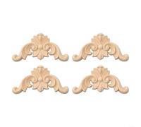 Juego de 4 molduras de madera para muebles de esquina con decoración tallada para mejorar el hogar (6 x 6 cm)