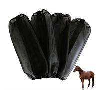 Juego de 4 mosquiteras para caballos, juego de 4: mallas de malla holgadas que reducen el apisonamiento, polainas ajustables y calcetines para una protección óptima en verano, diseño transpirable