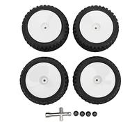 Juego de 4 Neumáticos y Llantas RC con Hexágono 12mm para Coche Todo Terreno 110 - Reciclable y Compatible con HSP HPI (Blanca)
