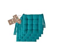 Juego de 4 o 6 Cojines para Sillas de Comedor Fabricados en Italia - 40 x 40 cm, 6 cm de Grosor - Cojines Exterior Jardín (4, Petrolio)