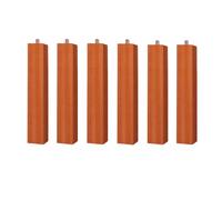 Juego de 4 o 6 patas para somier o base tapizada con rosca y sistema antiruido de madera en color haya, cerezo o wengue 25 cm