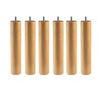 Juego de 4 o 6 patas para somier o base tapizada con rosca y sistema antiruido de madera en color haya, cerezo o wengue 25 cm