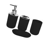 Juego de 4 organizadores de baño de almacenamiento para cepillo de dientes, bandeja dispensadora de jabón, accesorios de baño blancos modernos, decoración de encimera, organizadores de estantes de