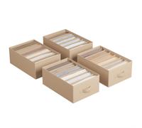 Juego de 6 Organizadores de Cajón 42 x 30 x 17 cm Beige Arena