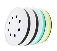 Juego de 4 Pads Interface 125 mm para Lijadora Orbital con Fijación Autoadherente - Almohadilla Interface de Espuma para Lijado y Pulido, Pad Amortiguador para Taladro, Amoladora y Lijadora Excéntrica