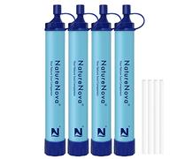 Juego de 4 pajitas filtrantes personales para exteriores, equipo de supervivencia de emergencia, equipo táctico para senderismo, camping, viajes, caza, pesca, salida