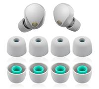 Juego de 4 pares de almohadillas de silicona 1000XM5 de repuesto para auriculares compatibles con Sony WF-1000XM5, WF-1000XM4, almohadillas de silicona suave (M, gris)