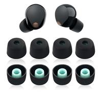 Juego de 4 pares de almohadillas de silicona 1000XM5 de repuesto para auriculares compatibles con Sony WF-1000XM5, WF-1000XM4, almohadillas de silicona suave (L, negro)