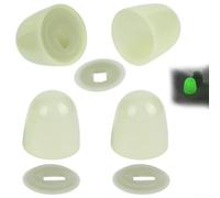 Juego de 4 pares de tapas para pernos de inodoro con plástico PP fotoluminiscente para un brillo constante sin baterías ni cableado