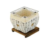 Juego de 4 Parrillas japonesas de carbón y Arcilla, para Barbacoa de leña, 12 x 12 x 10 cm y 5 x 5 x 4 Pulgadas, Ideal para cocinar al Aire Libre, Ideal para Fiestas y reuniones.