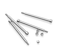 Juego de 4 pasadores de bisagra roscados de acero inoxidable de 4 x 60 mm con tuerca para control remoto de repuesto de piezas de coche