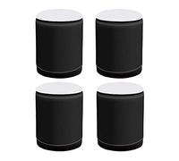 Juego de 4 patas adhesivas de acero al carbono, patas de soporte de metal para camas, sofás, cabi, cocina, baño, redondas (6 x 10 cm, negro)