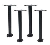 Juego de 4 patas ajustables de acero inoxidable para muebles, patas de metal para sofá, armario de baño, mesa de café, soporte de TV, patas negras de 15.7 pulgadas con tornillos