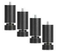 Juego de 4 patas ajustables de metal negro de 6 cm con pernos M10 para bricolaje, sofá, armario, escritorio, patas de repuesto para soporte de muebles