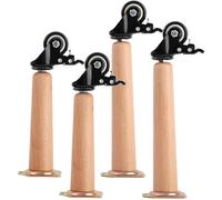 Juego de 4 patas ajustables para muebles de madera con ruedas, patas de repuesto para mesa de computadora y mesa de comedor, 30 cm, forma de cono, madera de haya